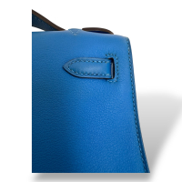 Bolsa Hermès Kelly Pochette Azul