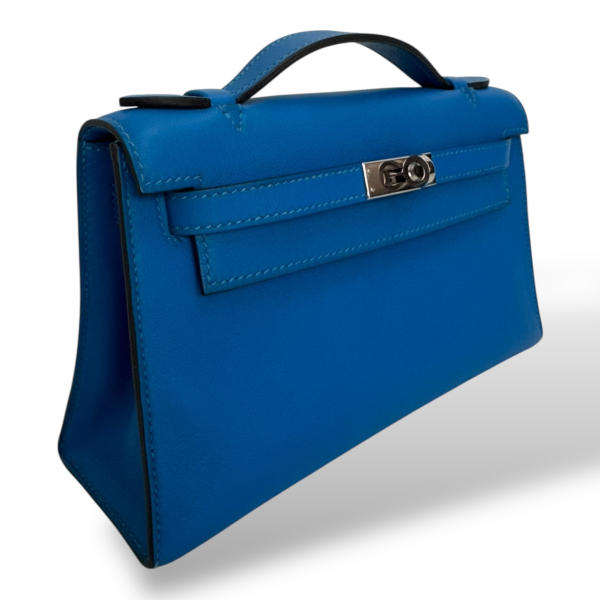 Bolsa Hermès Kelly Pochette Azul