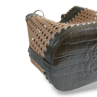Bolsa Isla Palha Sextavada Couro Texturizado Bolsa Isla Palha Sextavada Couro Texturizado