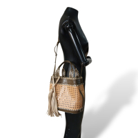 Bolsa Isla Palha Sextavada Couro Texturizado Bolsa Isla Palha Sextavada Couro Texturizado