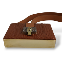 Bolsa Lanvin Sweet Dora Marrom com Python