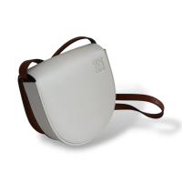 Bolsa Loewe em Couro Branco com Marrom
