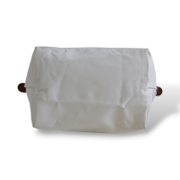 Bolsa Longchamp Le Pilage Pequena Off White com Caramelo