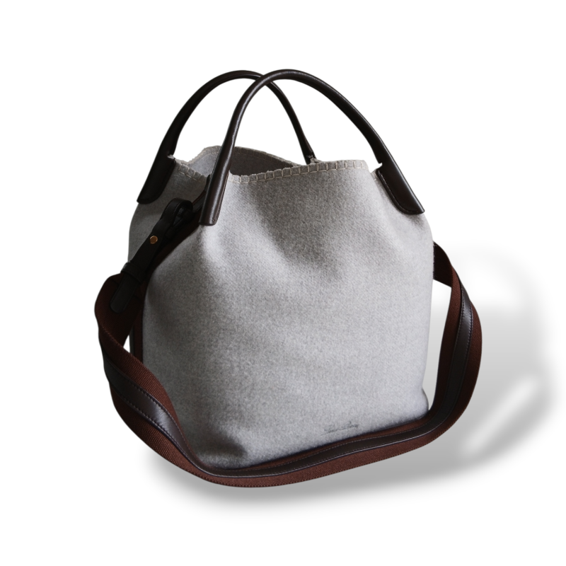 Bolsa Loro Piana Cashmere Cinza 