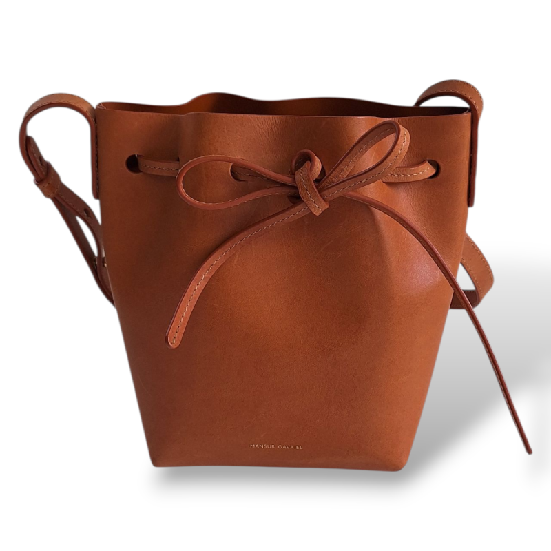 Bolsa Mansur Gavriel Bucket Couro Caramelo