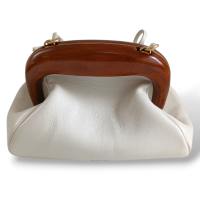 Bolsa Sportmax Branca com Alça em Madeira