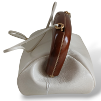 Bolsa Sportmax Branca com Alça em Madeira