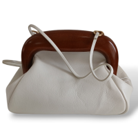 Bolsa Sportmax Branca com Alça em Madeira