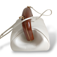 Bolsa Sportmax Branca com Alça em Madeira