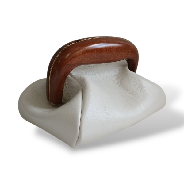 Bolsa Sportmax Branca com Alça em Madeira