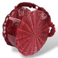 Bolsa de Palha Com Acrílico Vermelha