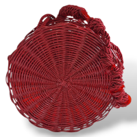 Bolsa de Palha Com Acrílico Vermelha