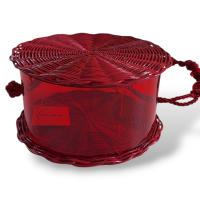 Bolsa de Palha Com Acrílico Vermelha