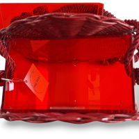 Bolsa de Palha Com Acrílico Vermelha