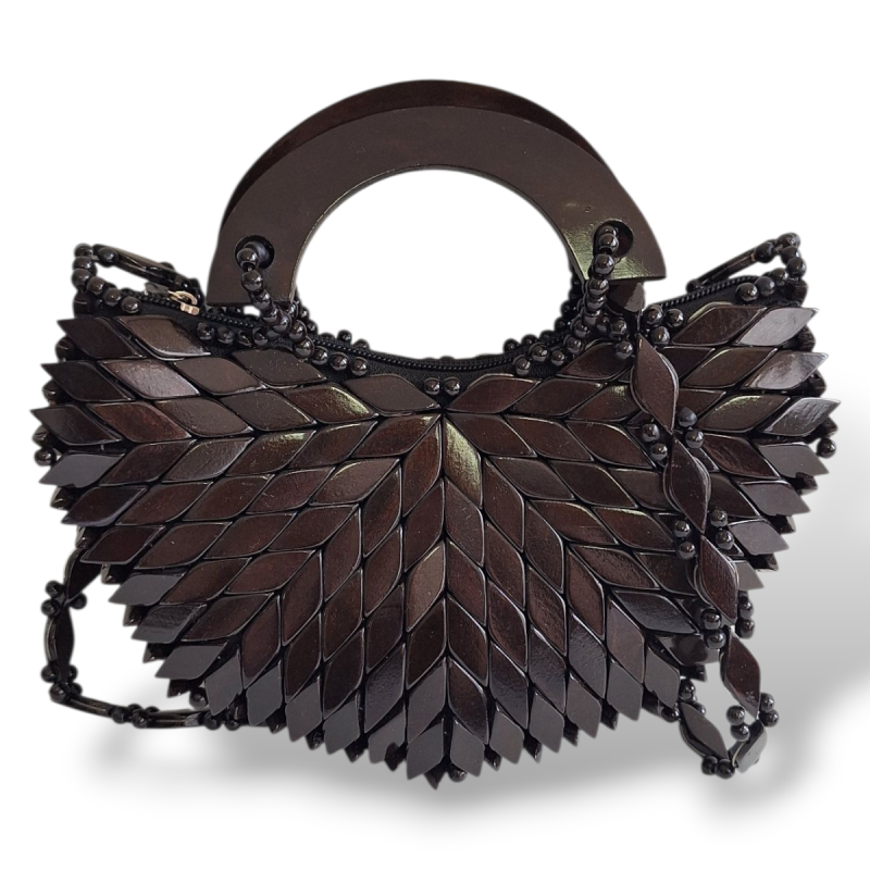 Bolsa Marrom em Madeira Artesanal
