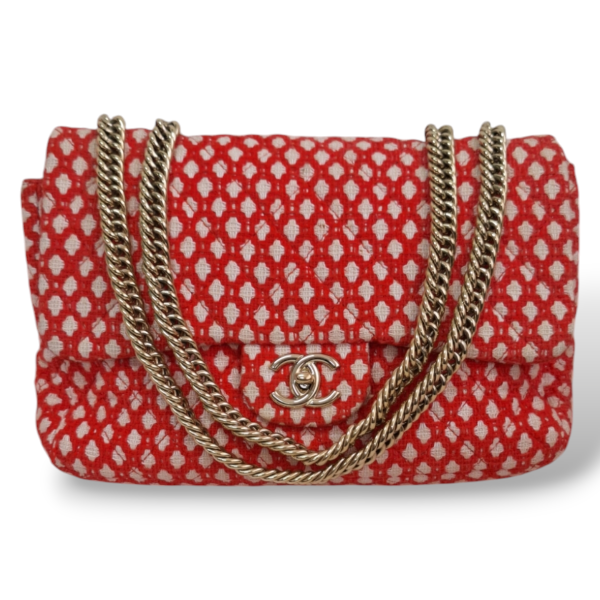Bolsa Chanel Tweed Double Flap 