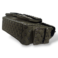 Bolsa Valentino Rockstud Canvas Verde