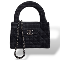 Bolsa Chanel Nano Kelly Denim Preta