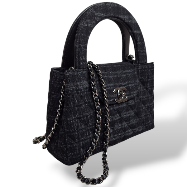 Bolsa Chanel Nano Kelly Denim Preta