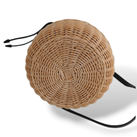 Bolsa Prada Bucket Canvas Preto com Raffia