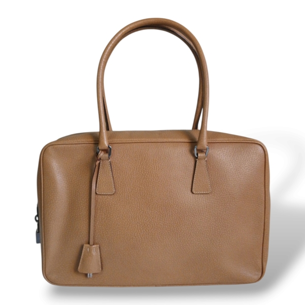 Bolsa Prada Couro Texturizado Caramelo
