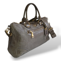 Bolsa Prada Glace Calf Cinza Bolsa Prada Glace Calf Cinza