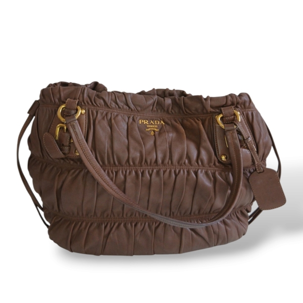 Bolsa Prada Nappa Gaufre Marrom