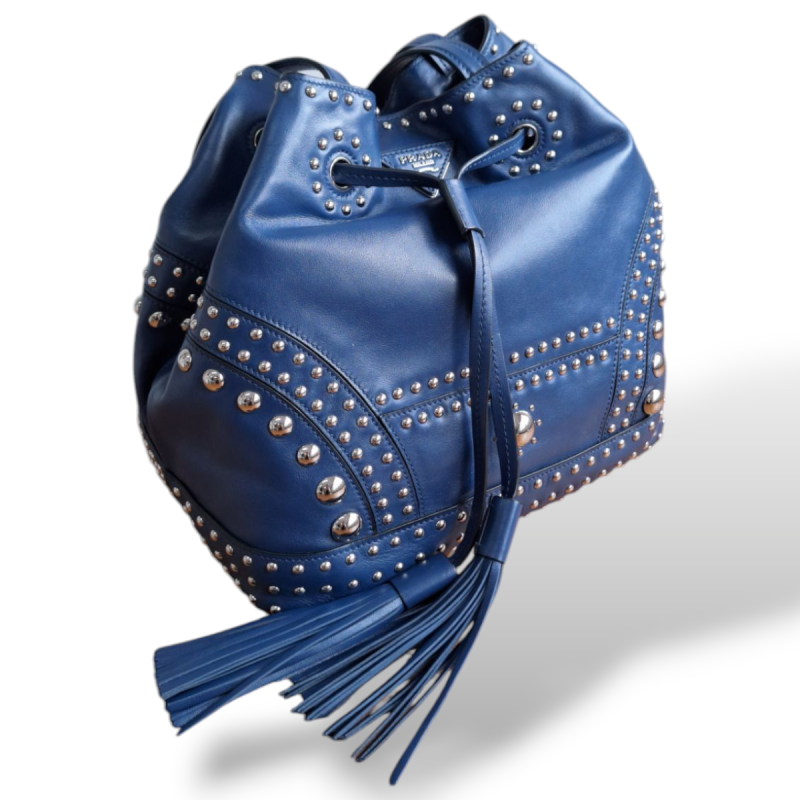 Bolsa Prada Bucket Azul Marinho 