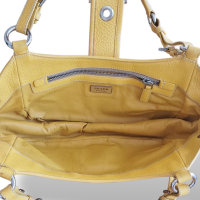 Bolsa Prada em Palha Det Amarelo em Couro