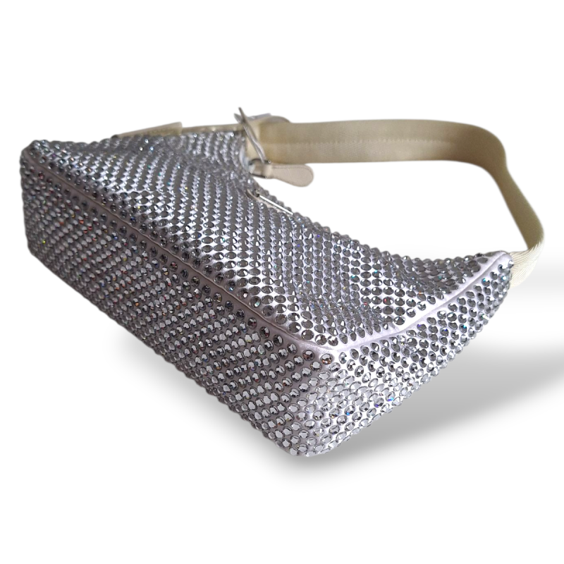 Bolsa Prada Re Edition Crystal 2000 Branca 