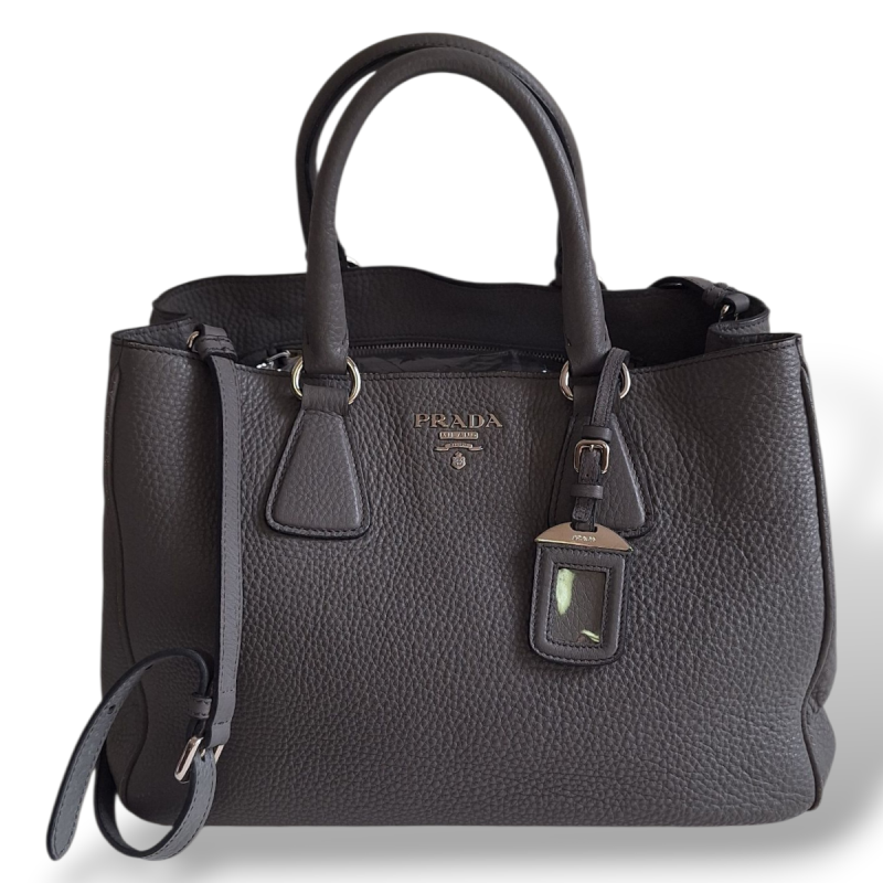 Bolsa Prada Tote Cinza com Alça Longa 