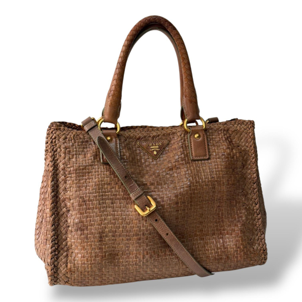 Bolsa Prada Woven Marrom