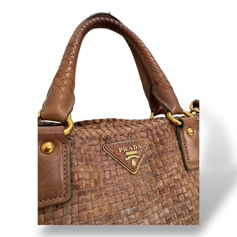 Bolsa Prada Woven Marrom