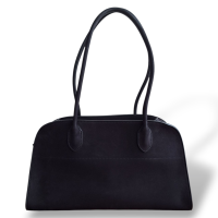 Bolsa The Row Shoulder Margaux 12 em Suede Preta 
