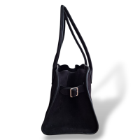 Bolsa The Row Shoulder Margaux 12 em Suede Preta 