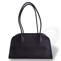 Bolsa The Row Shoulder Margaux 12 em Suede Preta 