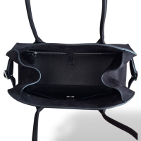 Bolsa The Row Shoulder Margaux 12 em Suede Preta 
