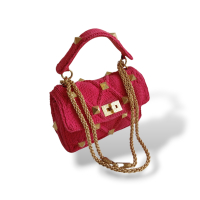 Bolsa Valentino Garavani Knit Roman Stud Vermelha Bolsa Valentino Garavani Knit Roman Stud Vermelha