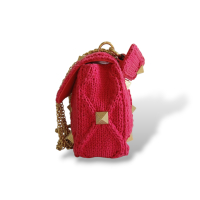 Bolsa Valentino Garavani Knit Roman Stud Vermelha Bolsa Valentino Garavani Knit Roman Stud Vermelha