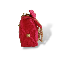 Bolsa Valentino Garavani Knit Roman Stud Vermelha Bolsa Valentino Garavani Knit Roman Stud Vermelha