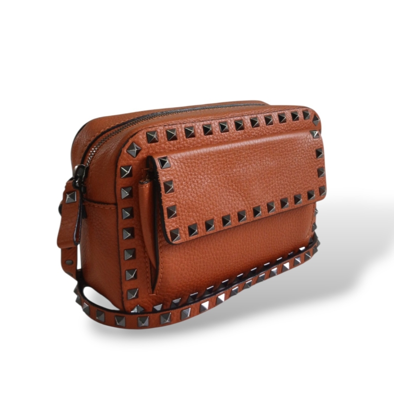 Bolsa Valentino Rockstud Pocket Camera Laranja 
