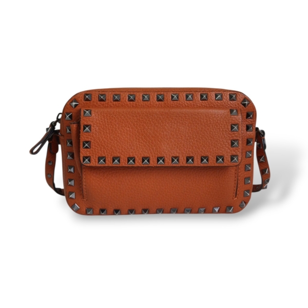 Bolsa Valentino Rockstud Pocket Camera Laranja 