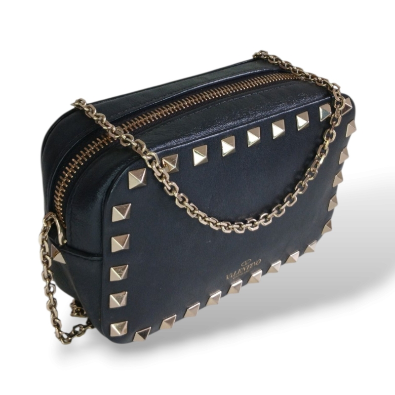 Bolsa Valentino Garavani Rockstud Chain Preta