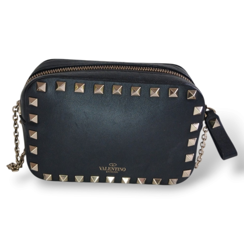 Bolsa Valentino Garavani Rockstud Chain Preta