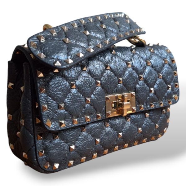 Bolsa Valentino Rockstud Spike Cinza