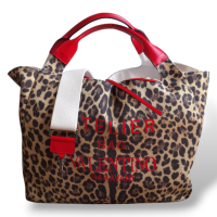  Bolsa Valentino Leopard com Vermelho 