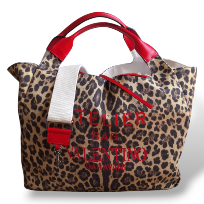Bolsa Valentino Leopard com Vermelho   Bolsa Valentino Leopard com Vermelho