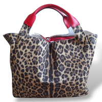  Bolsa Valentino Leopard com Vermelho 