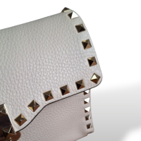  Bolsa Valentino Rockstud Flap Off White 