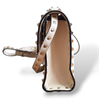  Bolsa Valentino Rockstud Flap Off White 